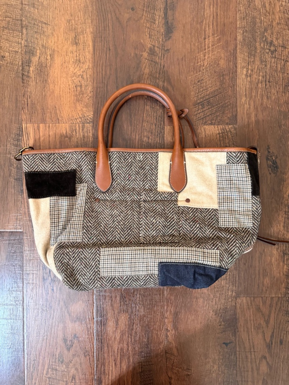RALPH LAUREN POLO tweed and leather tote, one size, NWOT - Picture 5 of 16